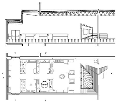 Planta e Corte da Sala de Exposi��o